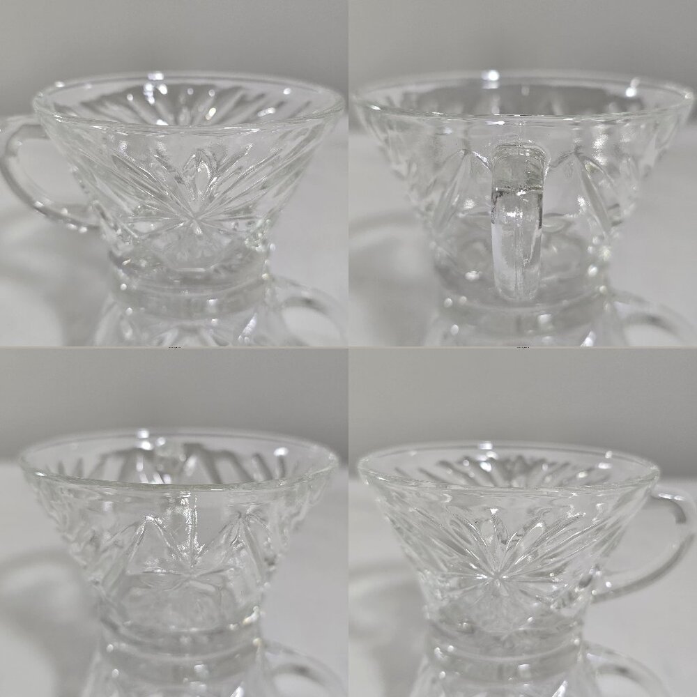 Set of 6 Anchor Hocking EAPC Star of David Vintage Glass Punch Cups MCM